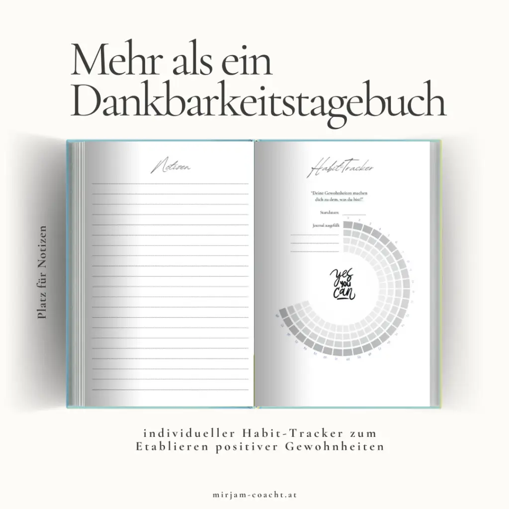 Mehr als ein Dankbarkeitstagebuch - dein täglicher Begleiter inkl. Habit-Tracker